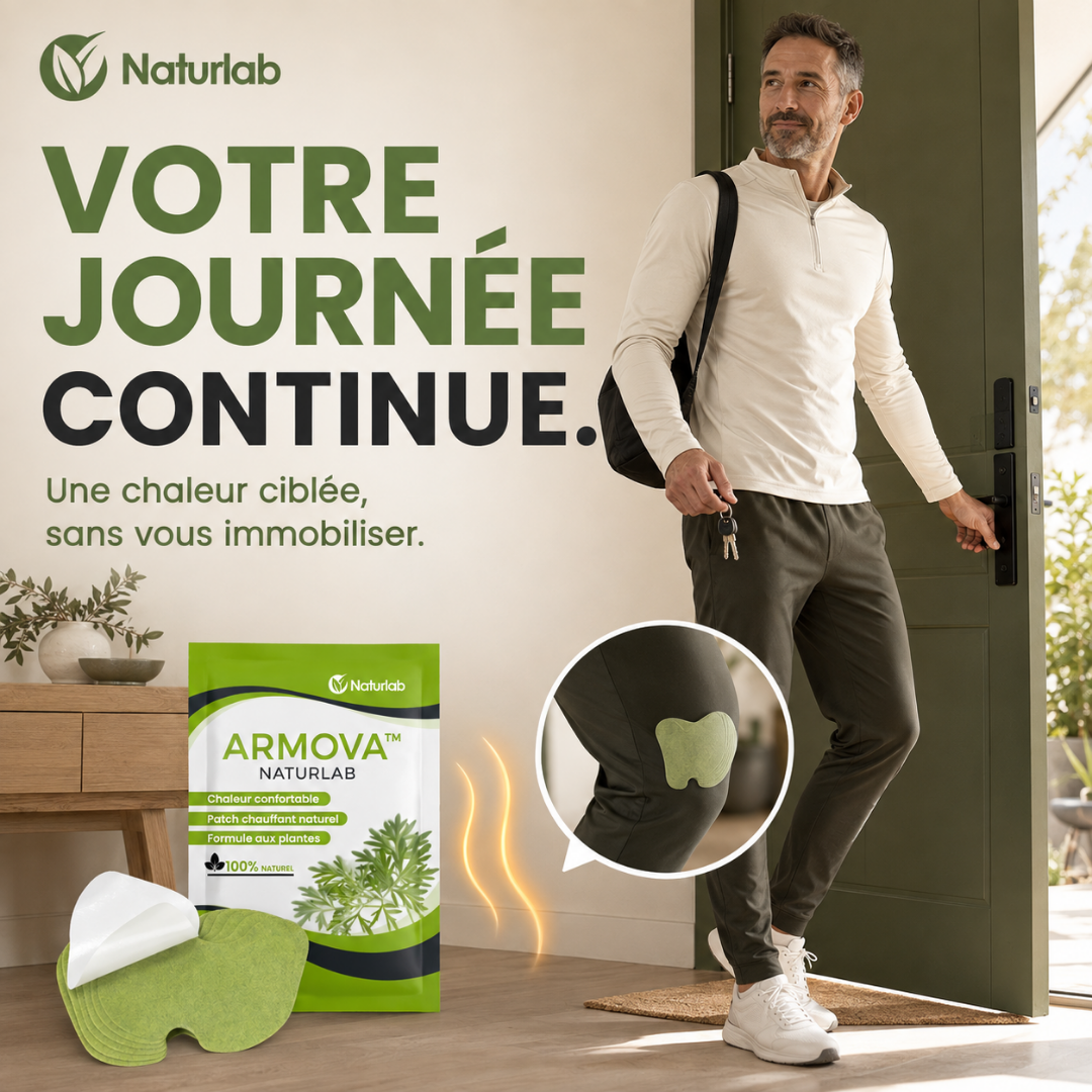 Armova™ — Patch chauffant à l'armoise pour le confort des genoux.