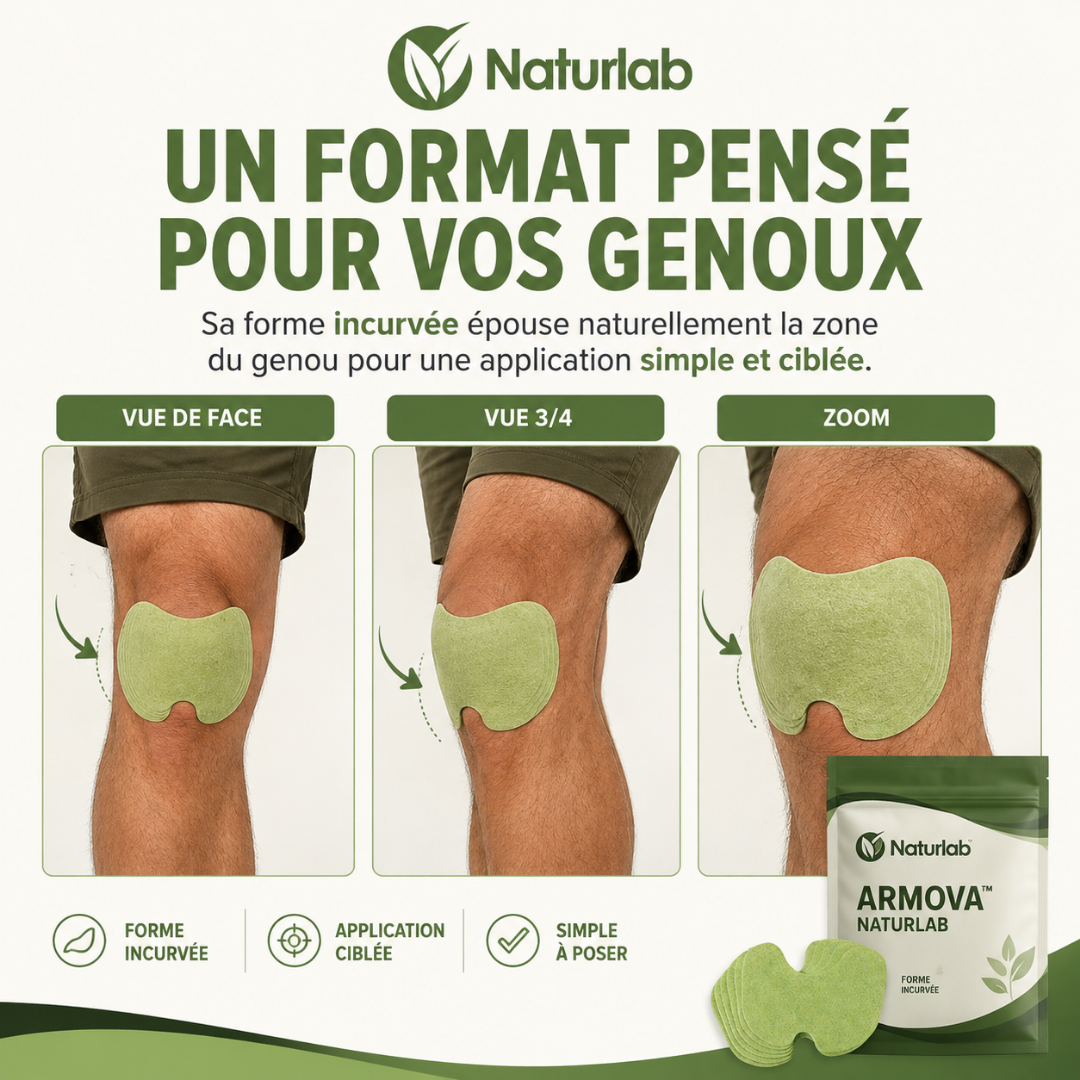 Armova™ — Patch chauffant à l'armoise pour le confort des genoux.