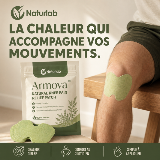 Armova™ — Patch chauffant à l'armoise pour le confort des genoux.